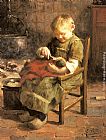 Evert Pieters Canvas Paintings - The Doll's Supper